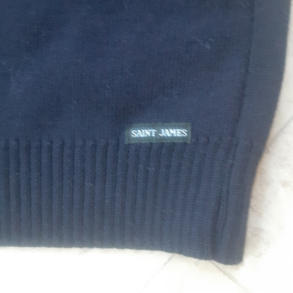 Saint James Button Shoulder Breton Wool Sweater, Made In France, BARELY PRE-WORN - Picture 11 of 15